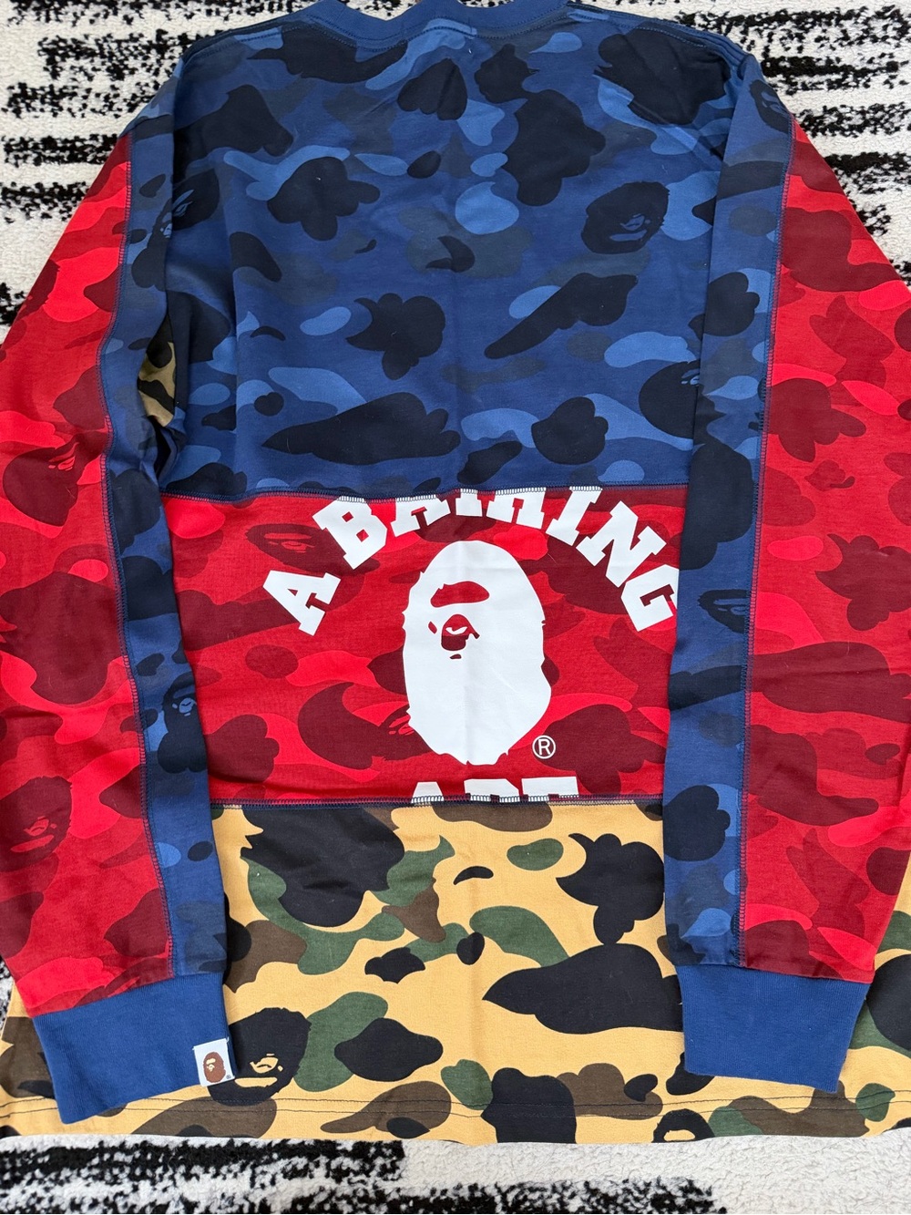 A Bathing Ape Multi-Color Camo Panel men’s Long-Sleeve Shirt
